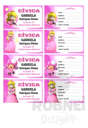 Princesa Peach Etiqueta